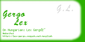 gergo lex business card